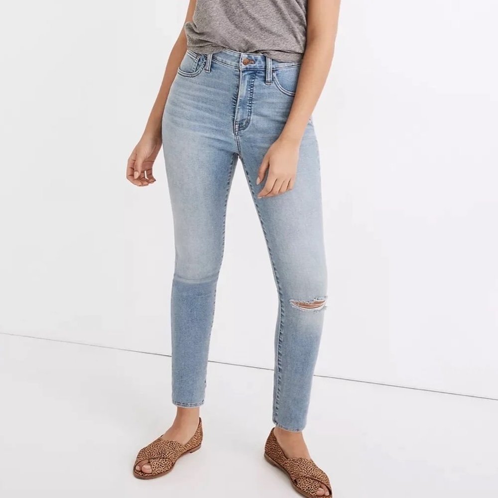 MADEWELL Curvy Roadtripper Jeans Benton Wash Knee-Rip Edition ~ NWT!